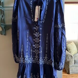 NWT Parker Embroidered Flounce Dress Bohemian